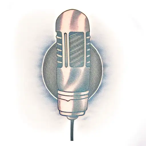 A Classical Microphone Wrapped With Music Notes And Fire