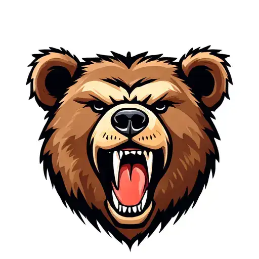 Angry Bear Head Showing Teeth