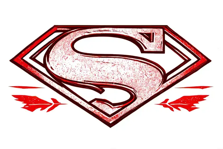 Black And Red Runestone Superman Symbol