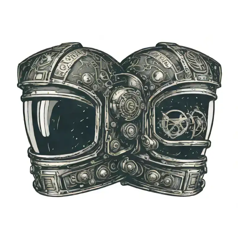 Space Helmet With A Cracked Visor