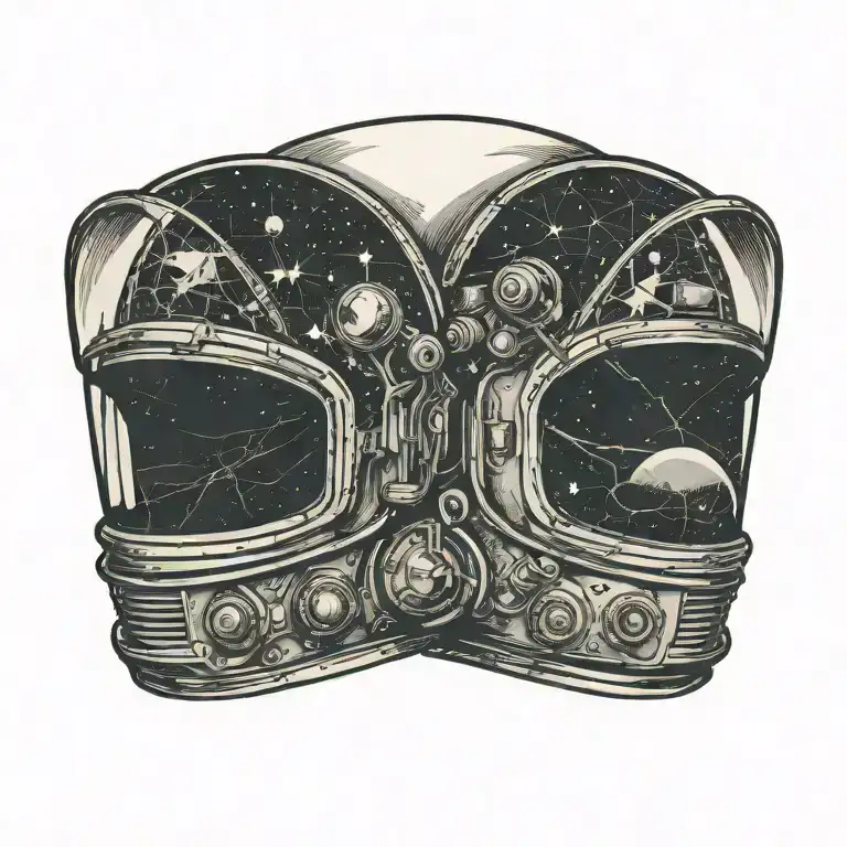 Space Helmet With A Cracked Visor