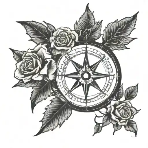 Paranoid With Flowers And Compass Rose