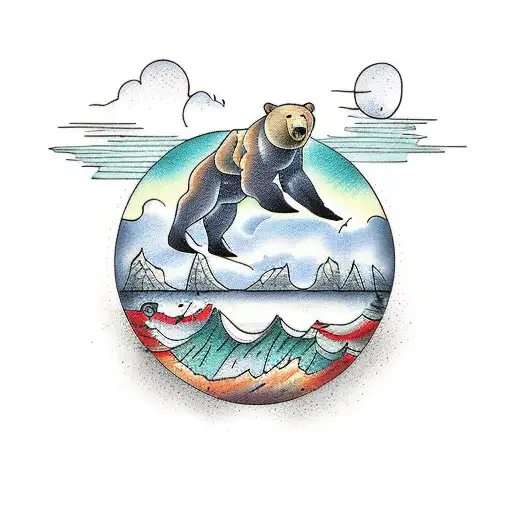 Bear Crows Sea Landscape