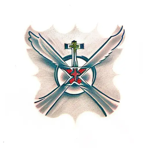 Christian Cross With Doves