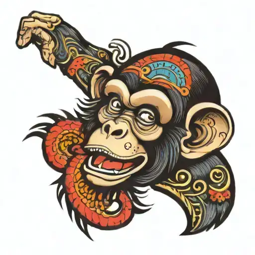 Monkey Chichi In Old School Style
