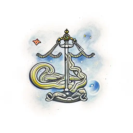 Libra Scaled With Snake
