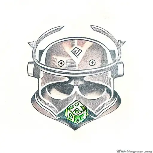 Greek Helmet With Dice