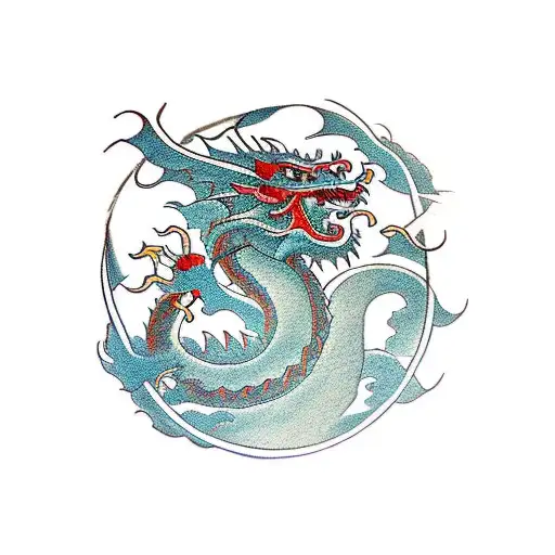 Samurai With Dragon Ad A Japanese Temple