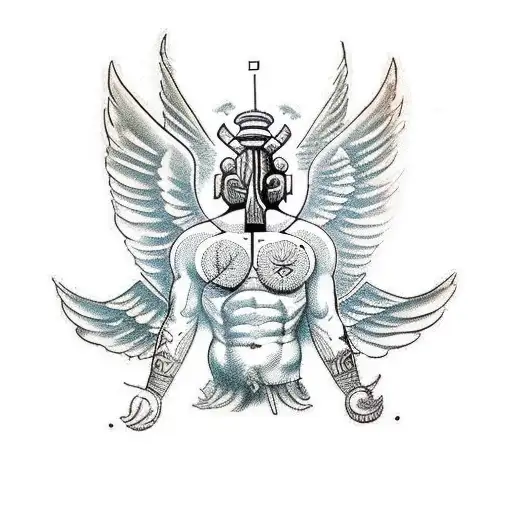 The God Atlas With Wings Coming Out Of His Back Holding The Earth On His Shoulders