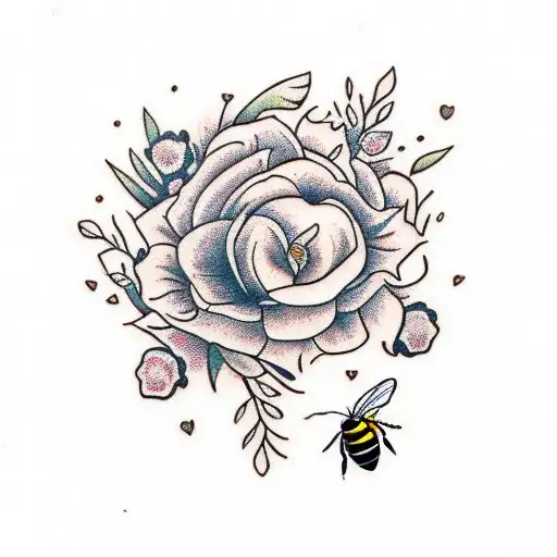 Bee With Flowers And Forest