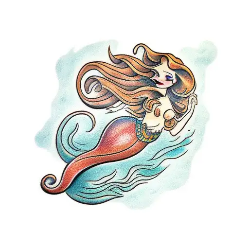 Little Mermaid With Brown Hair