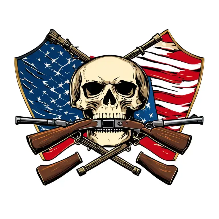 Badge Crossed Rifles Infantry And Skull