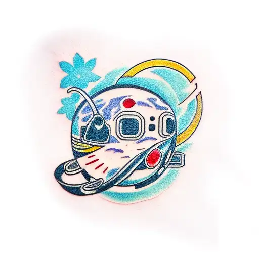 Astronaut With Cosmos Flowers