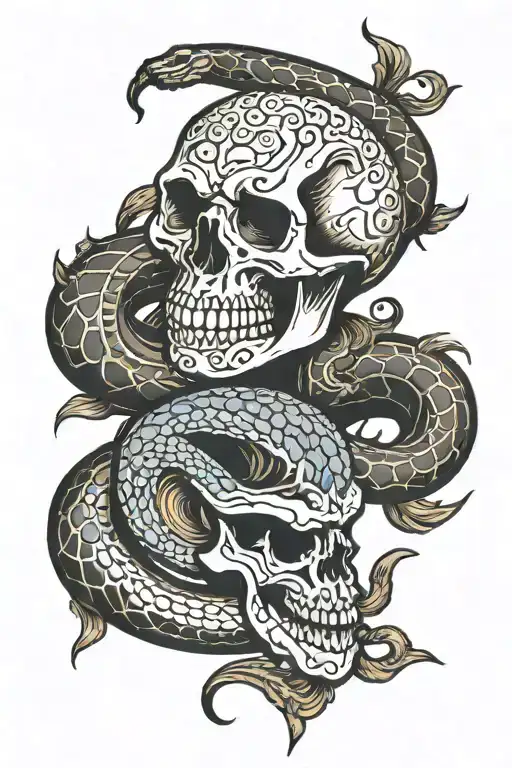 Snake And Skull