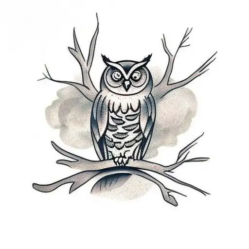 An Owl On A Branch