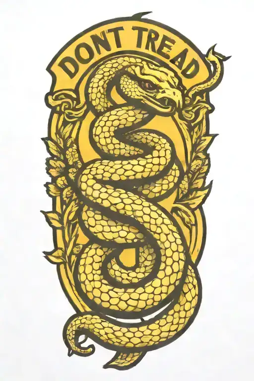 Don't Tread On Me Snake Patriot Yellow 2Nd Amendment Coiled