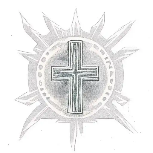 Christian Cross With Tiger