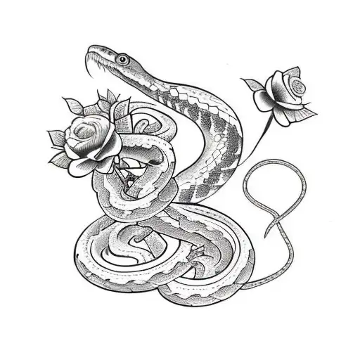 Snake With Flowers
