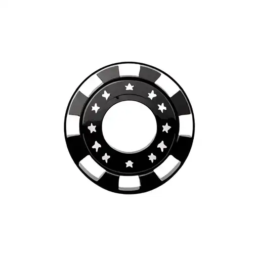 Poker Chip With Bowling Pins In The Background