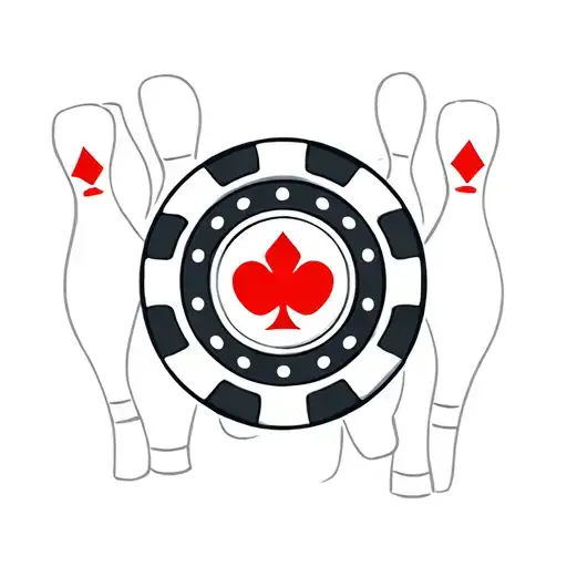 Poker Chip With Bowling Pins In The Background