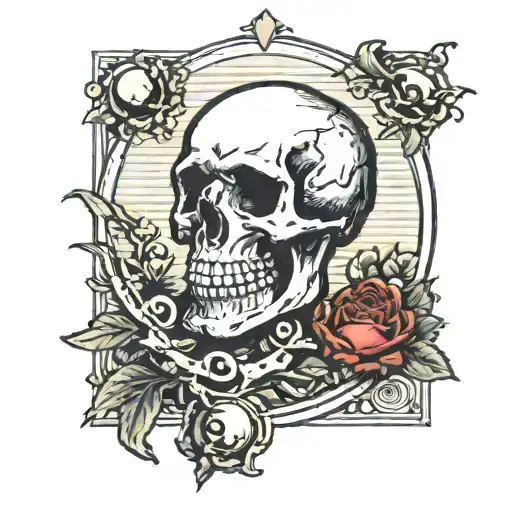 Skull And Moon Tarot Card