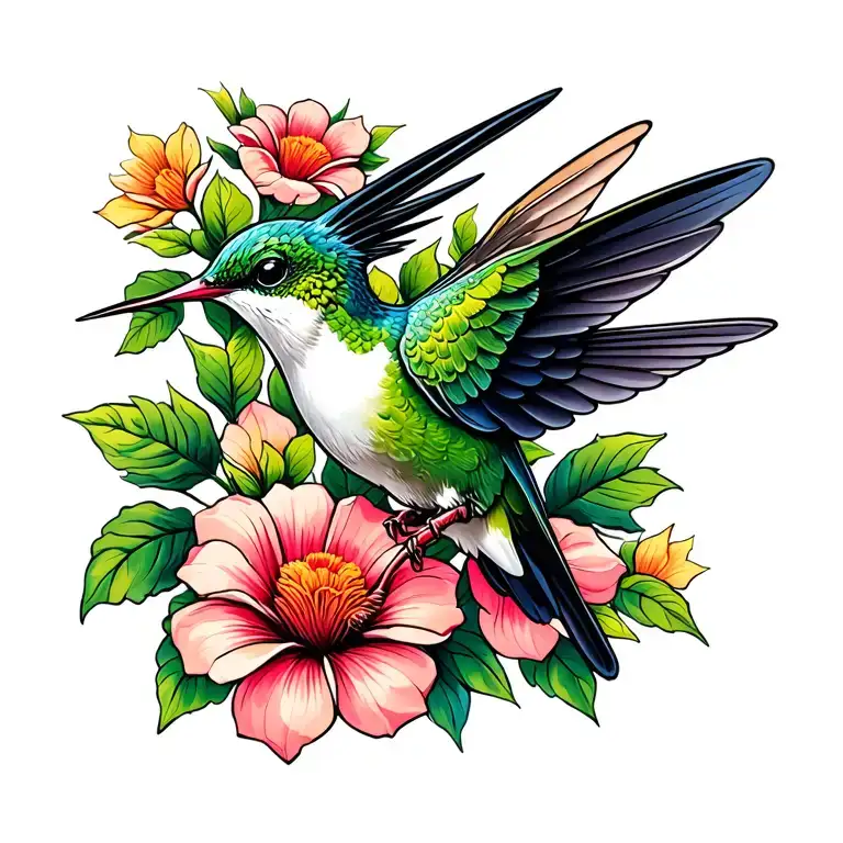 Hummingbird Wit Flower Growing
