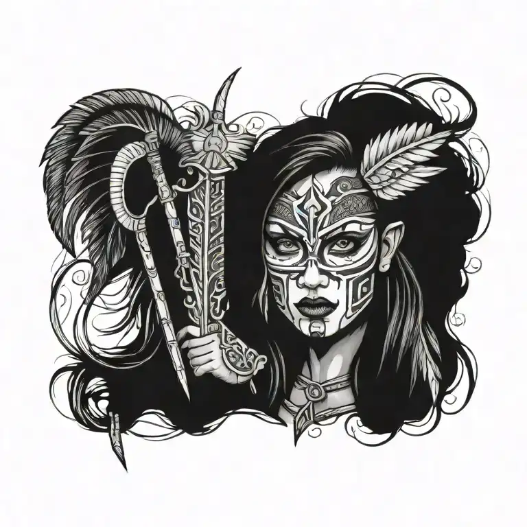 Valkarie Warrior With War Paint