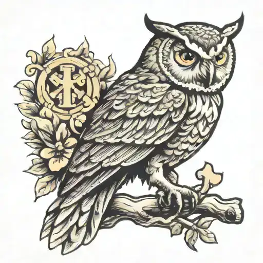 Perched Owl With Missing Puzzle Piece