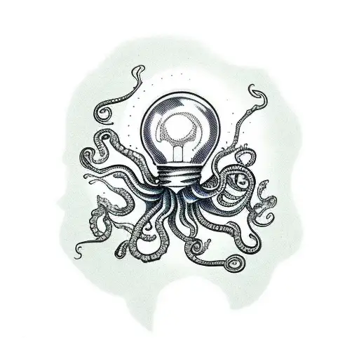 Broken Lightbulb With Tentacles
