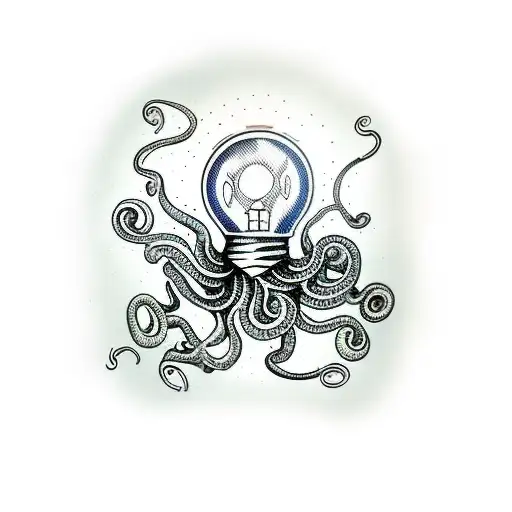 Broken Lightbulb With Tentacles