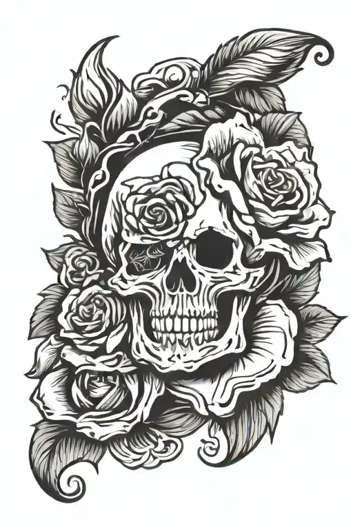 Skull With Roses