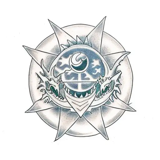 Phases Of The Moon And A Dragon