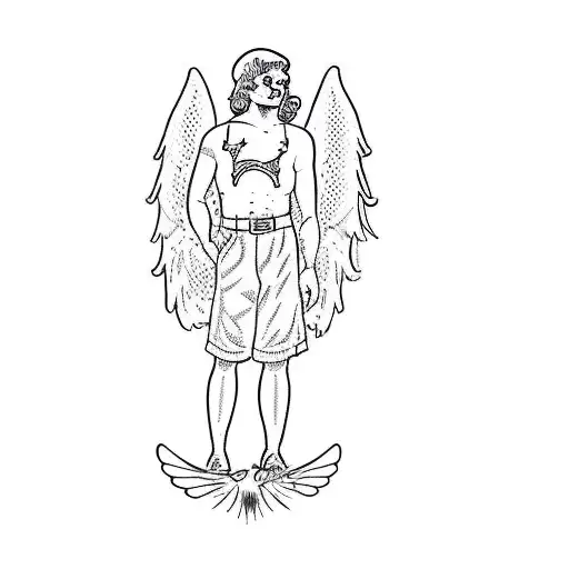 A Person Dressed As An Angel