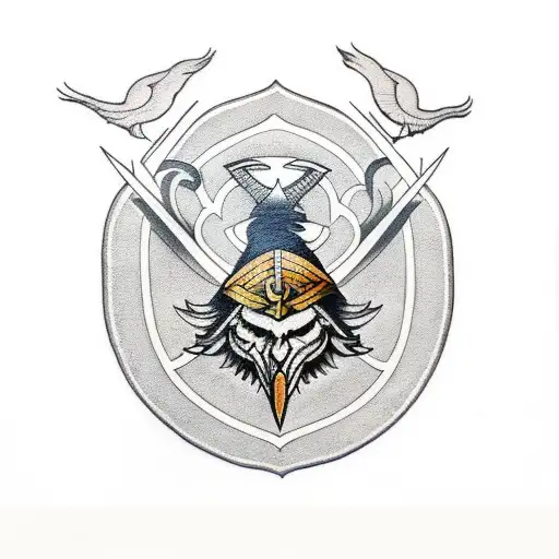 Odin With Yggdrasil And Ravens