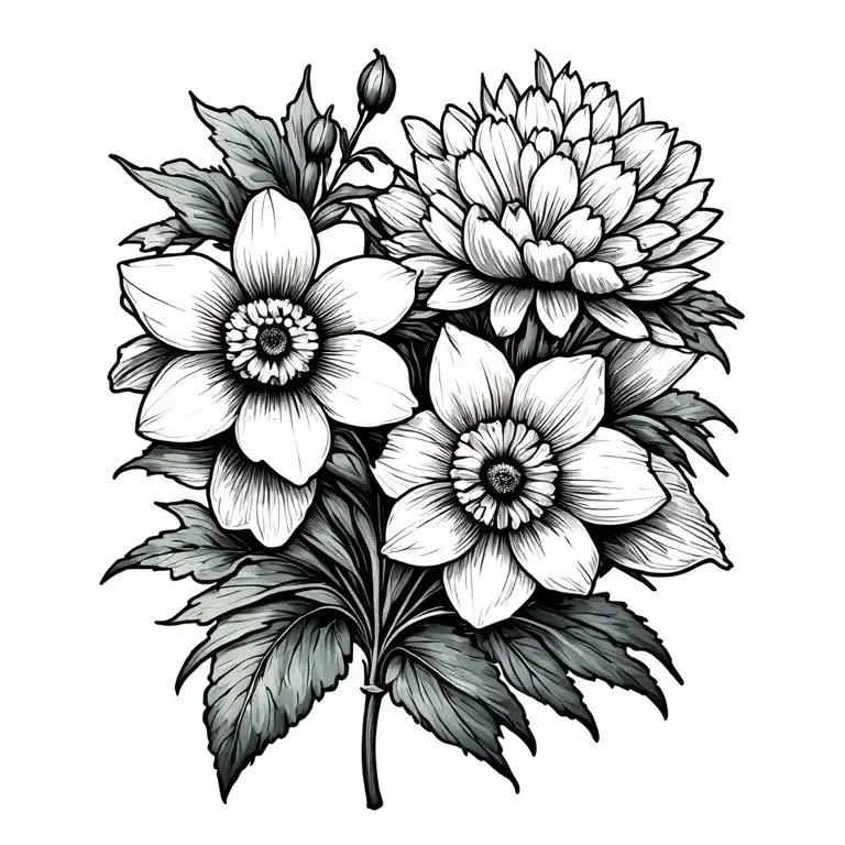 Daffodil Cosmos Chrysanthemum