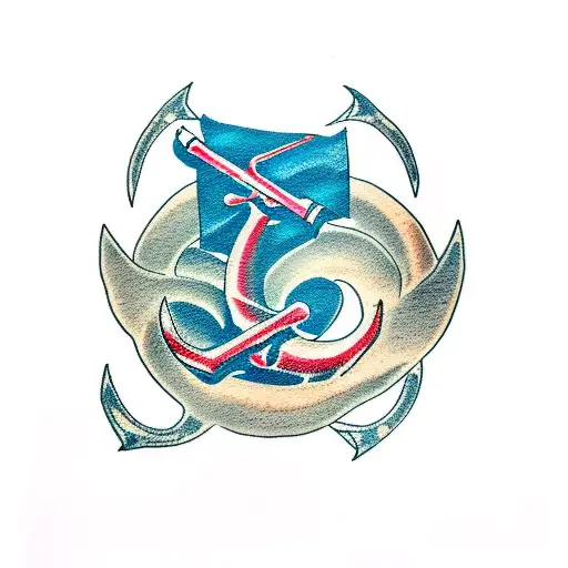 Manager's Name Written In Japanese Calligraphy With An Anchor