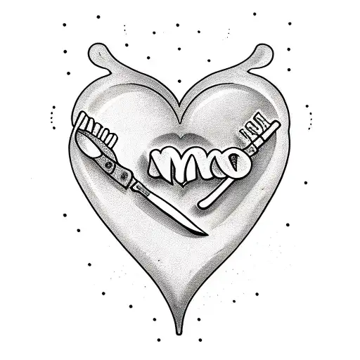 Heart With A Wooden Spoon And Chefs Knife With The Word Mom Inside