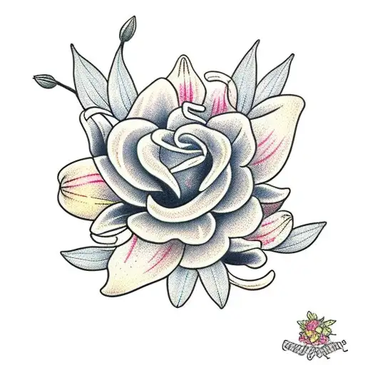 Lily And Rose Flowers