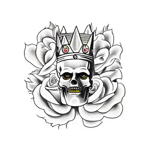 Bart Simpsons Skull With Bertha's Crown Of Roses