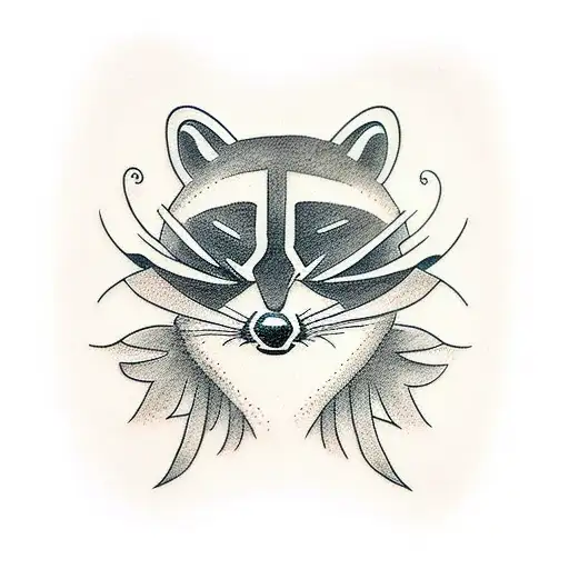 Racoon And Dagger Front Black And Gray