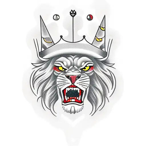 Roaring Lion With Crown