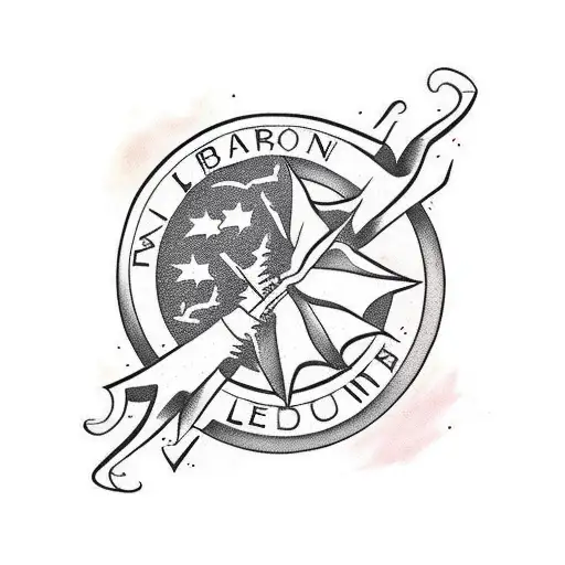 Lebanon Country Map With Cedar Symbol