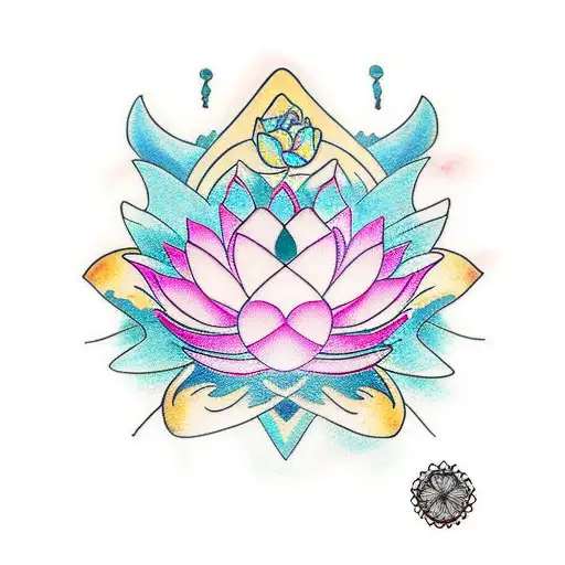Lotus Flower With Things Dangling From It