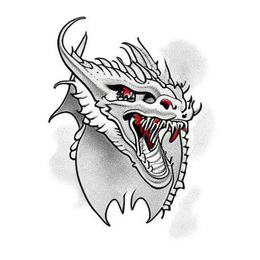 Dragon Going Through Skulls