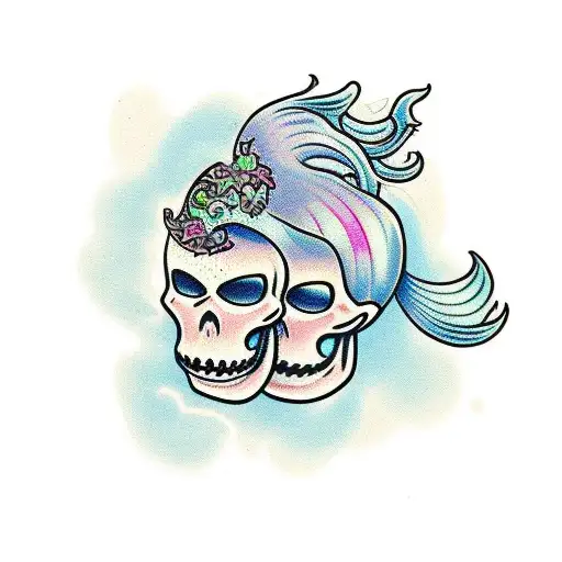 Mermaid Kissing Skeleton