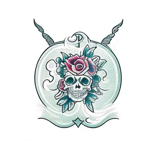 A Traditional Design Of A Libra Symbol With Floral Elements