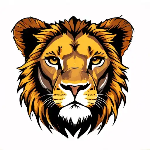 Half Face Of Lioness Symbolizing Strength