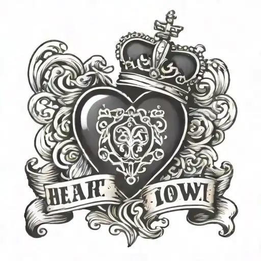 Men's Heart Crown Name