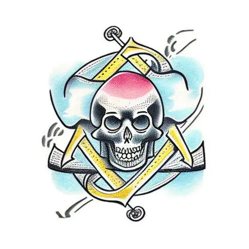 Anchor With Skull Above It
