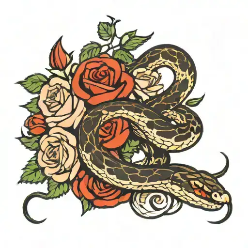 Snake And Roses